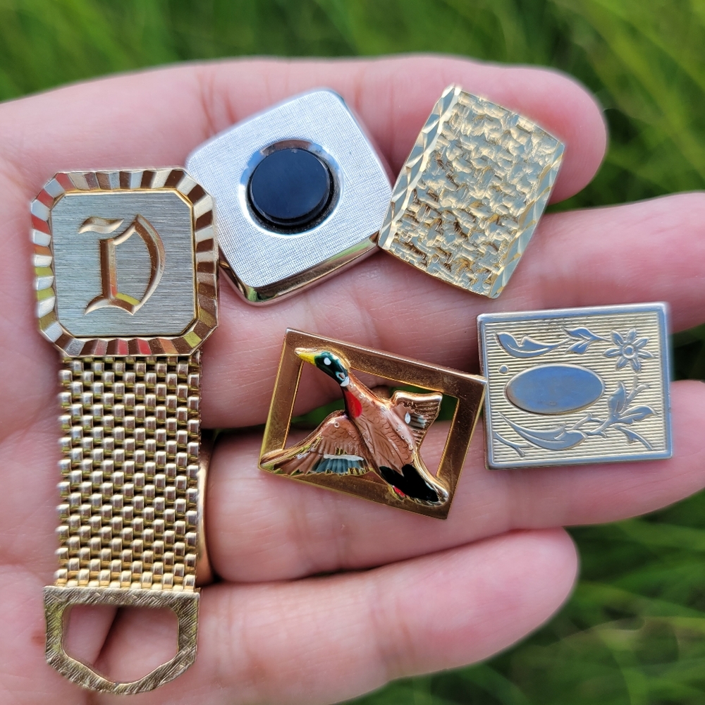 5 Non-Matching Vintage Cuff Links ~ MCM ~ Retro ~ Re-purpose ~ SWANK
